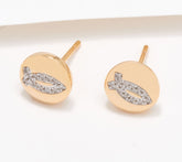 Affinity Sterling Silver Roseclad Diamond Fish Motif Studs